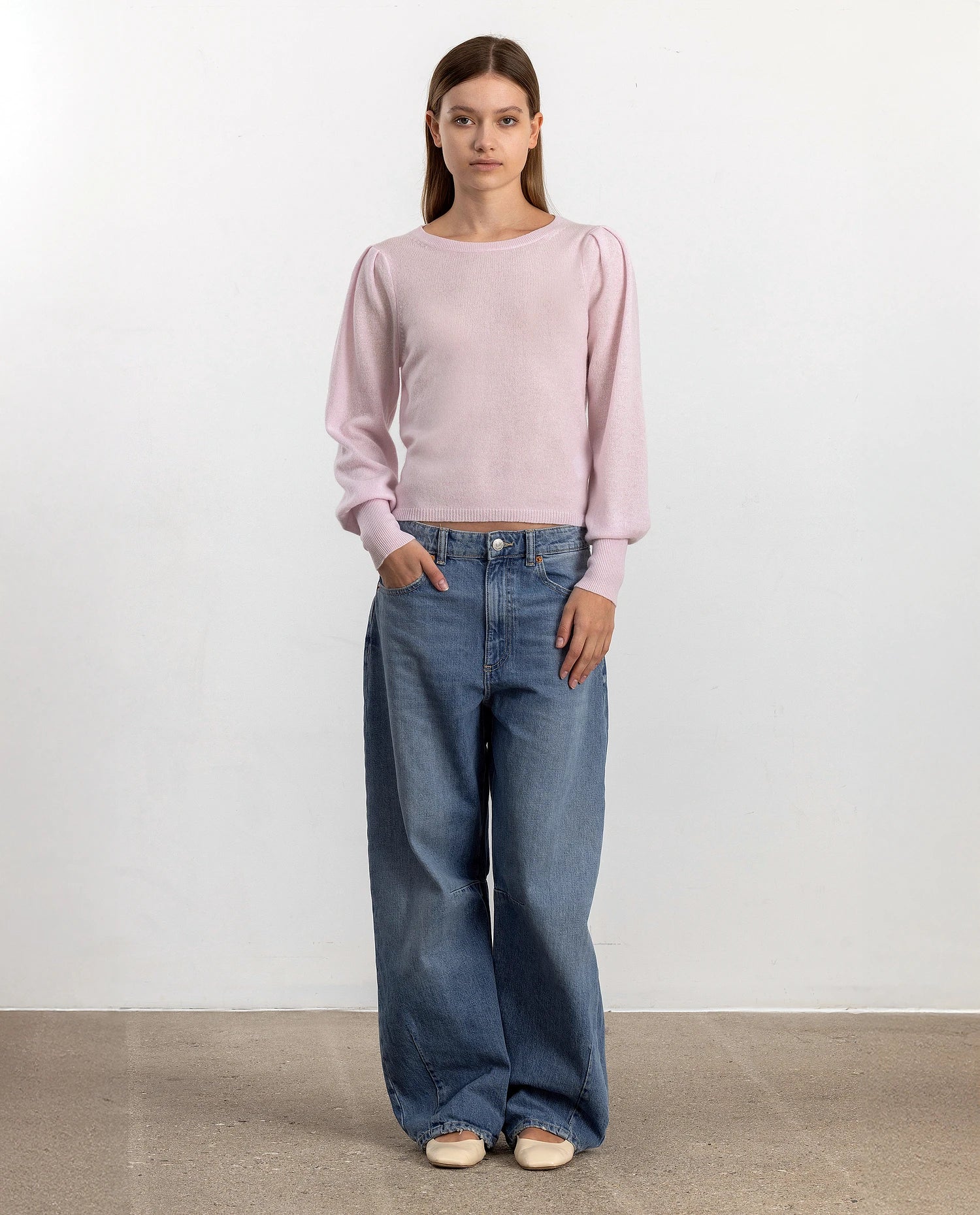 Cashmere Pullover in Rose - Gerade Passform