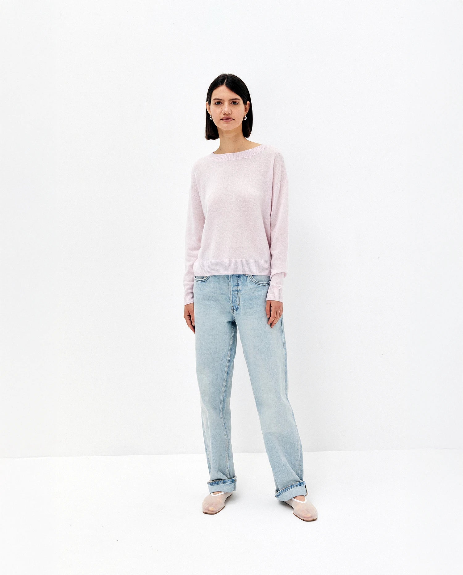 Cashmere Pullover in Rose - Kastiger Schnitt