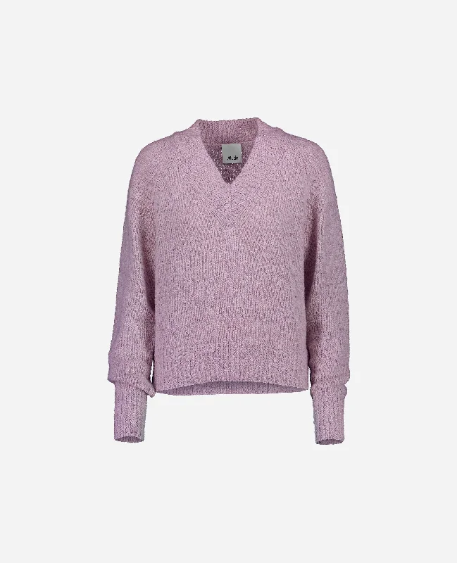 V-Pullover aus Cashmere in Lila