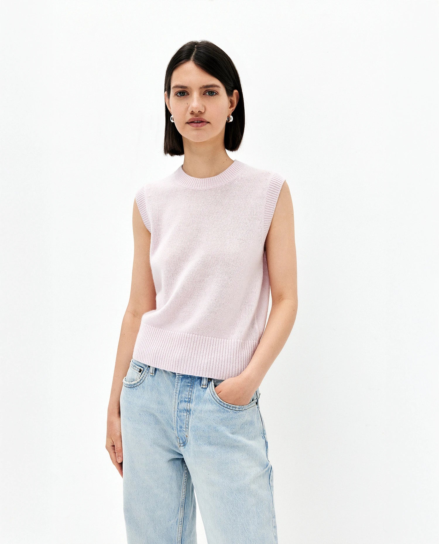 Cashmere Pullover in Rose - Gerade Passform