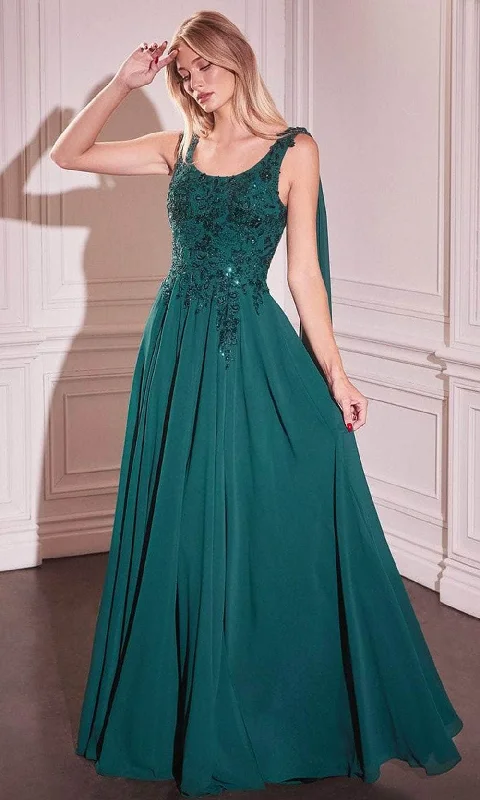 Ladivine CDS509 - Draped Chiffon Evening Gown