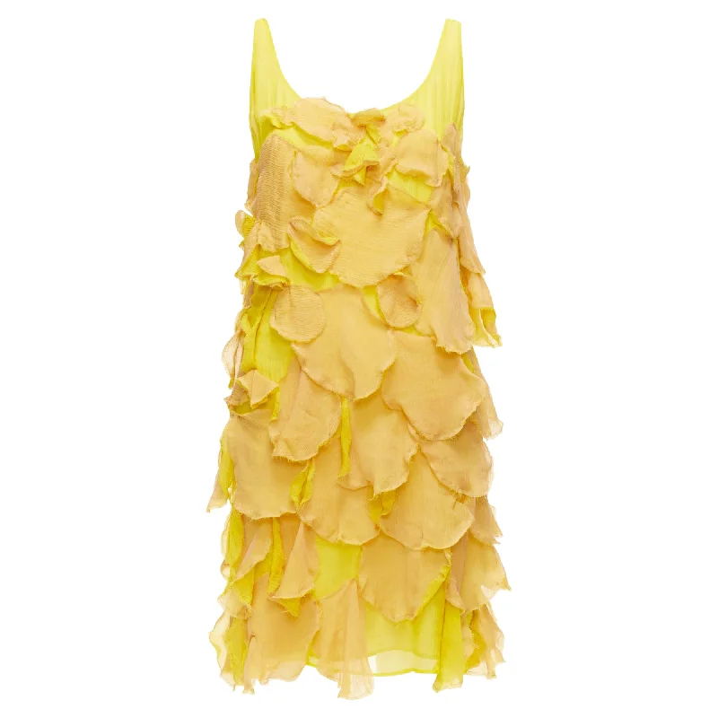 Fendi Silk Overlay Flower Petal Mini Dress