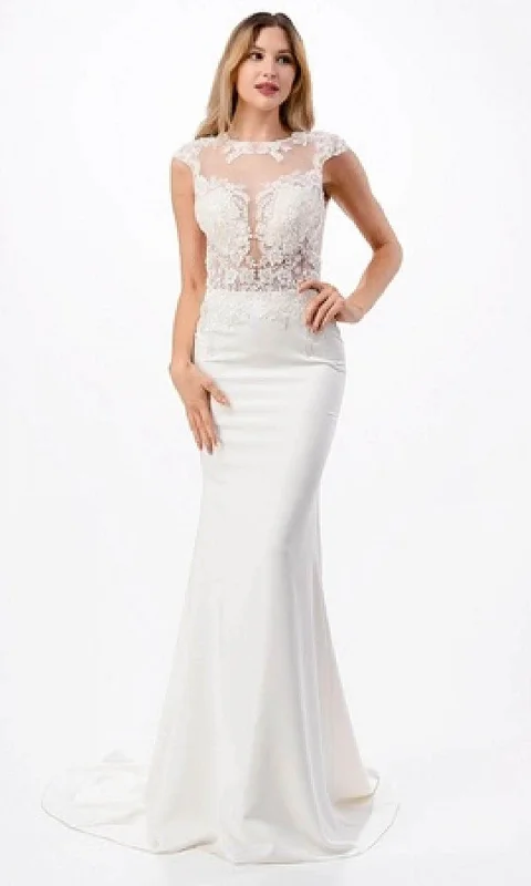 Aspeed Design MS0015 - Sheer Embroidered Mermaid Prom Gown