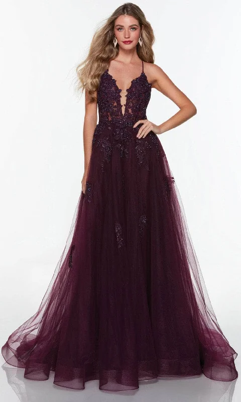 Alyce Paris 61263 - Lace Applique V-Neck Prom Ballgown