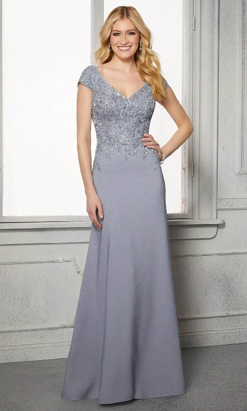 MGNY By Mori Lee - 72421 Embroidered V-Neck Formal Dress