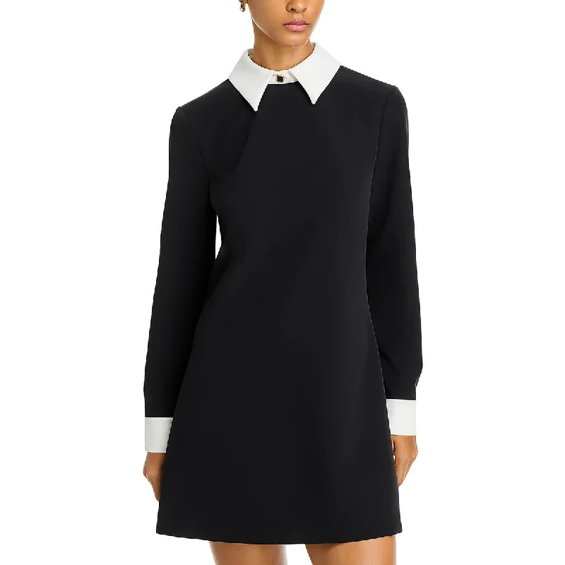 Womens Collar Casual Mini Dress