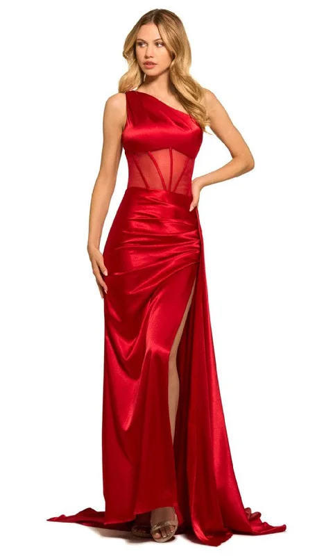 Sherri Hill 55388 - Asymmetrical Corset Bodice Prom Gown