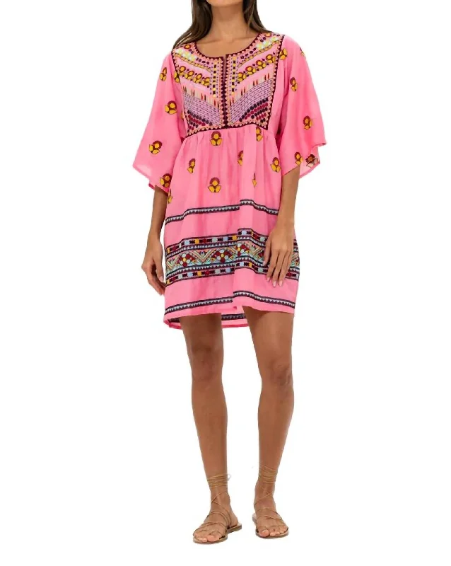 Mini Kaftan In Santa Fe Pink