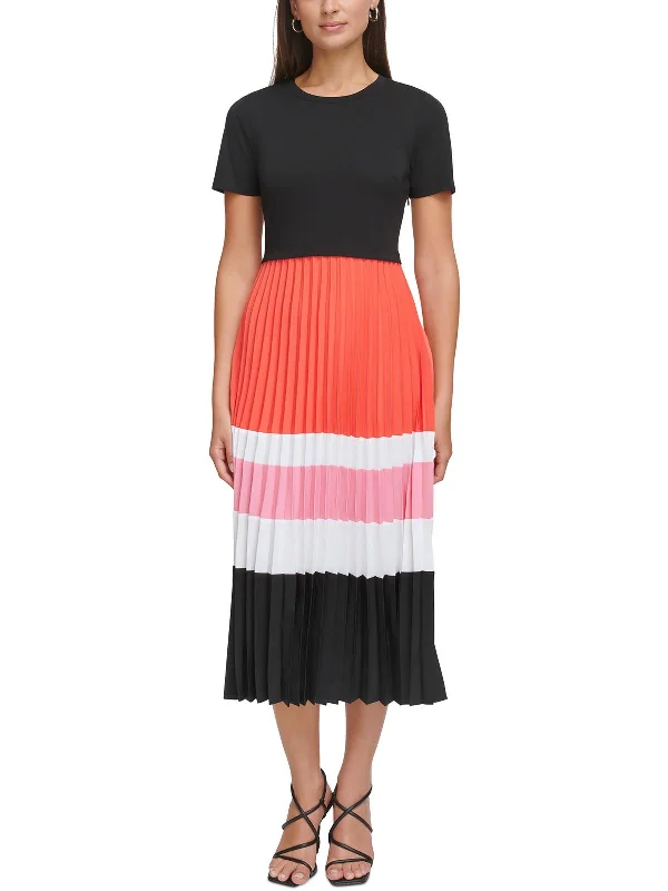 Womens Colorblock Work day wear Midi Dress