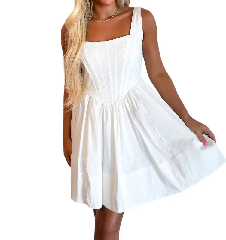 Corset Mini Dress In White