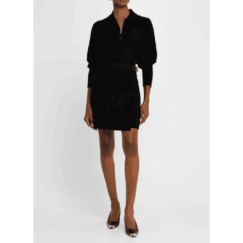 Simkhai Women's Harvey Long Sleeve Mini Dress, Black