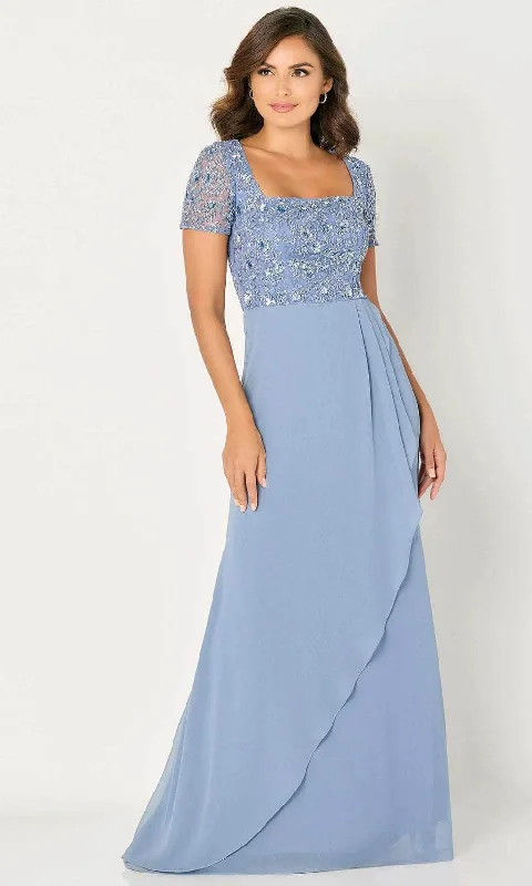 Cameron Blake CB794 - Embroidered Square Neck Evening Dress