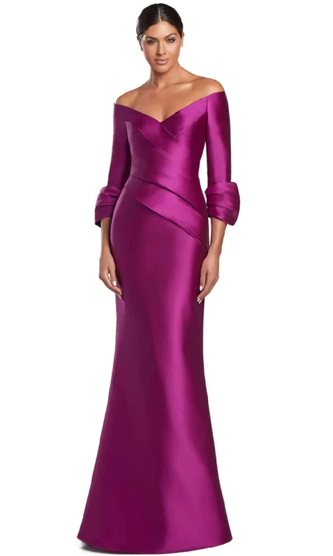 Alexander by Daymor 2060F24 - Pleated Quarter Sleeve Formal Gown