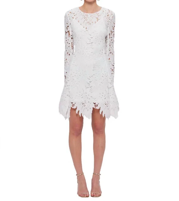 Selena Lace Mini Dress In Snow