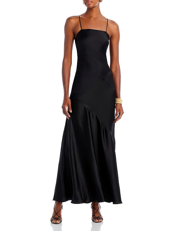 Oaklynn Womens Silk Maxi Evening Dress