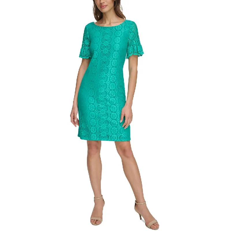 Plus Womens Work Mini Sheath Dress