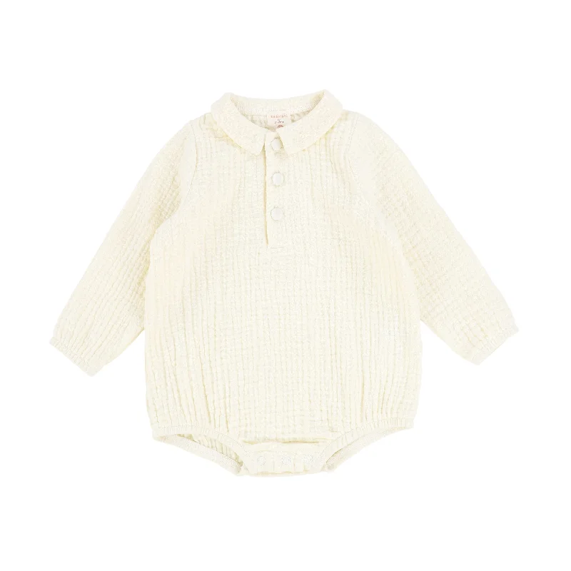 Analogie Muslin Boys Romper - Cream