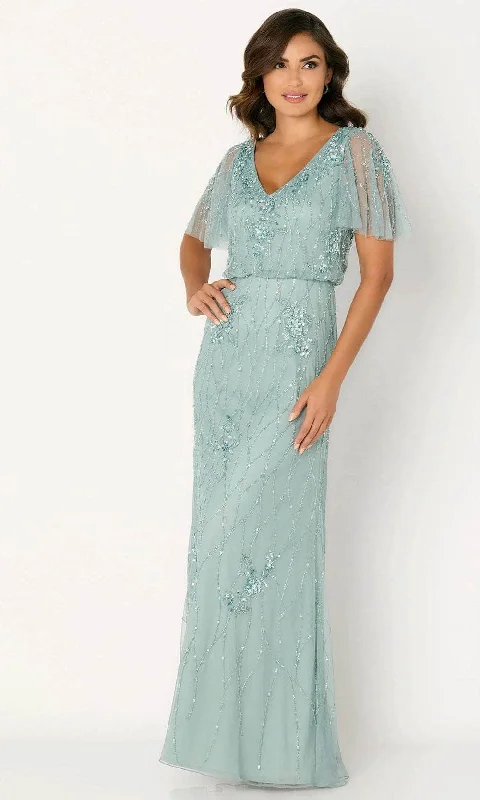 Cameron Blake CB780 - Flutter Sleeve Blouson Evening Dress