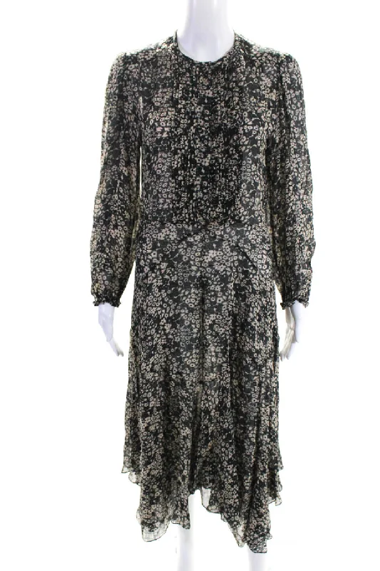 Etoile Isabel Marant Women's Round Neck Long Sleeves Floral Maxi Dress