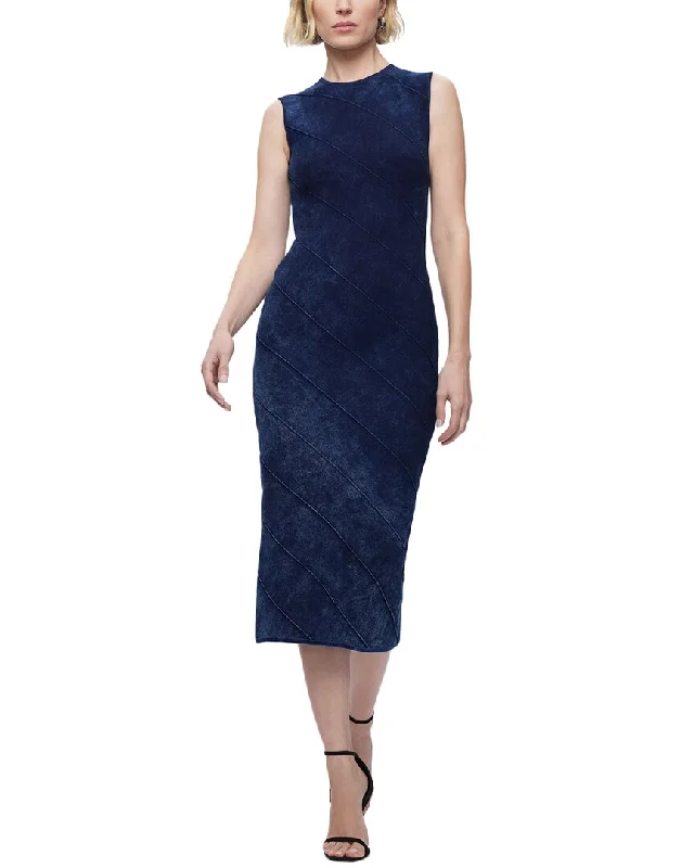 Herve Leger Denim Bandage Midi Dress