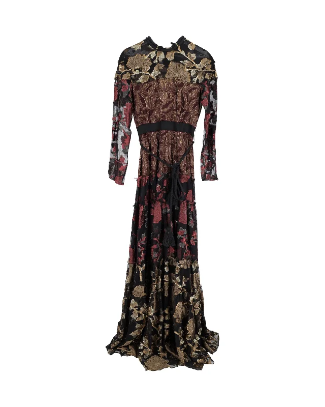 Lanvin Fall 2015 RTW Embroidered Maxi Dress in Multicolor Viscose