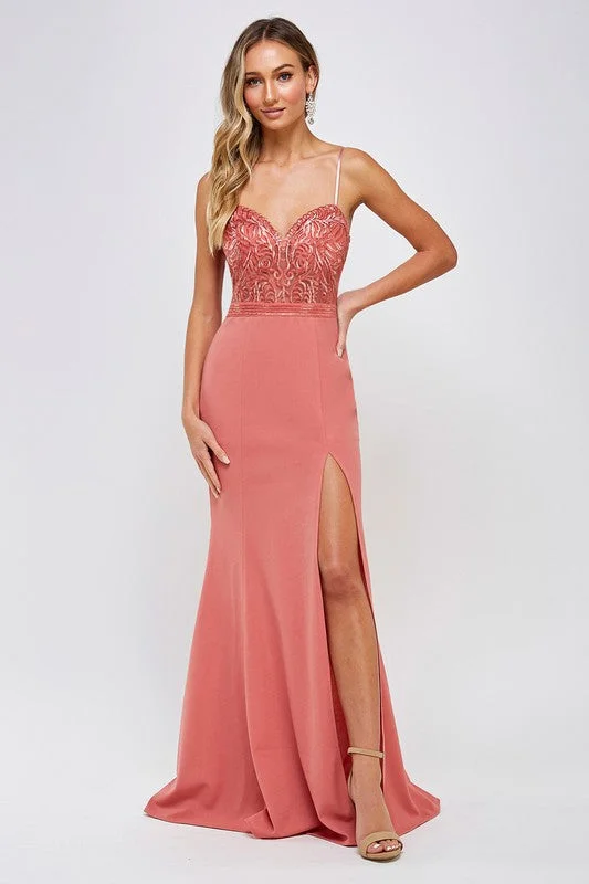 MF227 Prom Dress Dusty Rose, Emerald