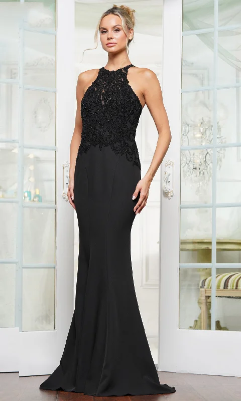 Rina Di Montella RD3243 - Lace Halter Neckline Prom Gown