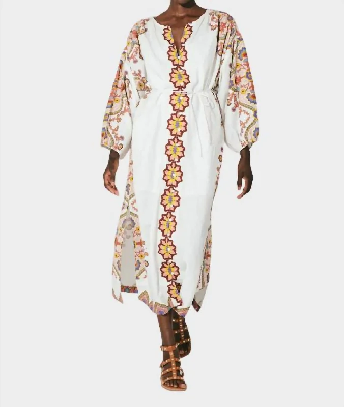 Kaila Midi Caftan Dress In Lagos