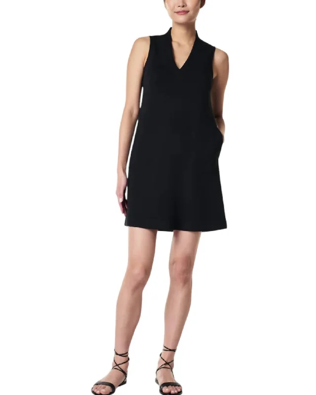 Airessentials V-Neck Mini Dress In Very Black