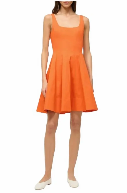 Mini Wells Dress In Tangerine