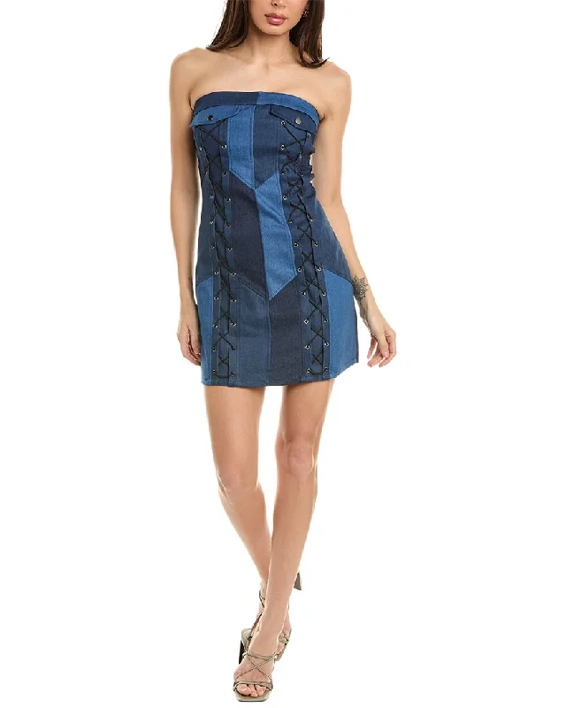 Gracia Denim Criss Cross String Mini Dress