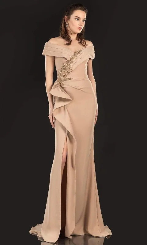 Terani Couture 2021M2986 - Embellished Draped Formal Gown