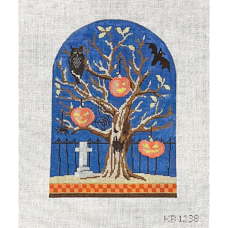 Spooky Tree with Pumpkins