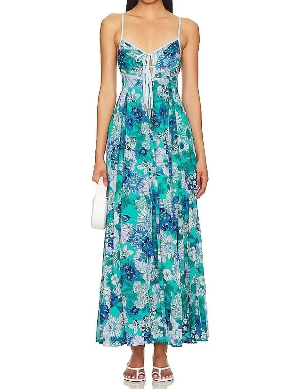 Dream Weaver Maxi Dress In Blue