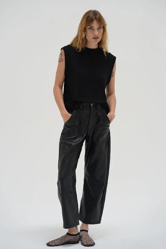 Horseshoe Bend Faux Leather Pant - Black