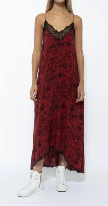 Risty Soft Wild Voltaire Maxi Dress In Crimson