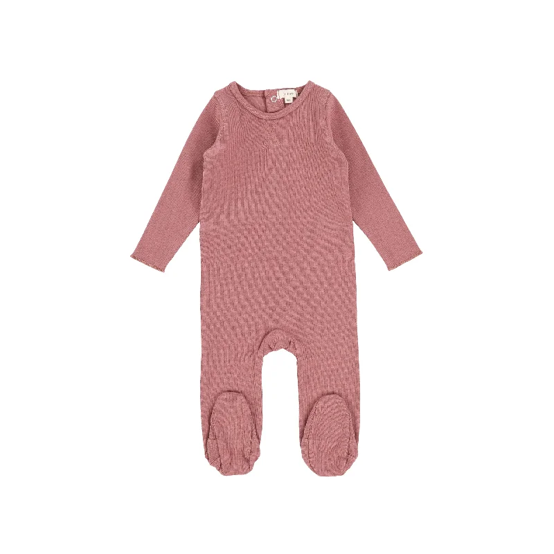 Lil Legs Classic Ribbed Footie - Pink