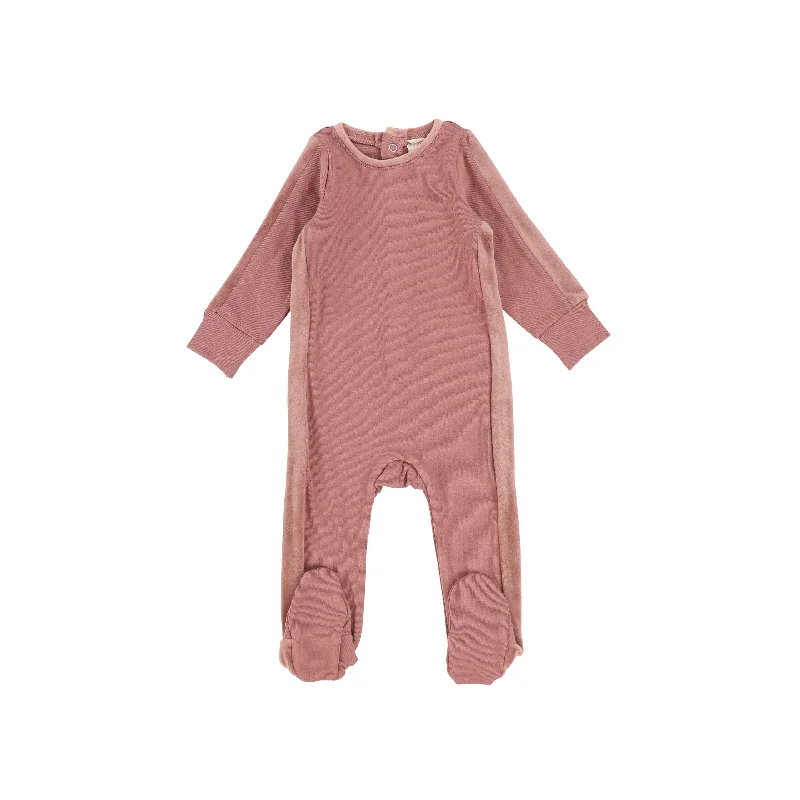 Analogie Velour Accent Footie - Mauve