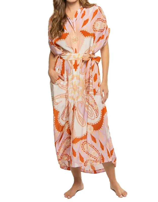 Valerie Kaftan Dress In Maxi Paisley