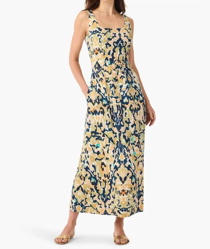 Danielle Maxi Dress In Indigo Multi