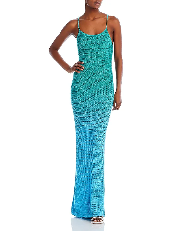 Womens Knitted Ombre Maxi Dress