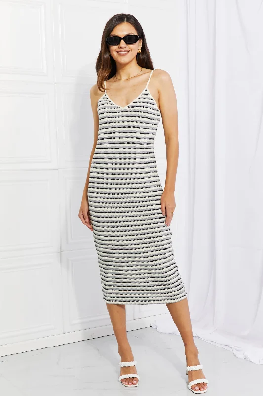 One to Remember Striped Sleeveless Midi Dress