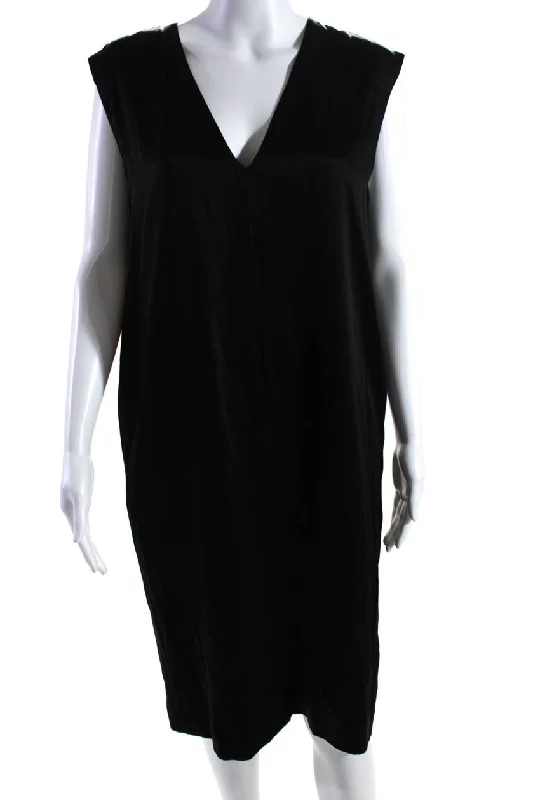 Jordan Louis Womens Sleeveless Full Length V Neck Maxi Dress Black