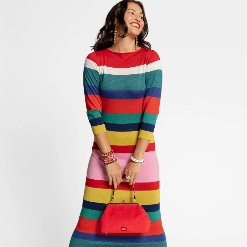 Monaco Maxi Dress Wool Multi