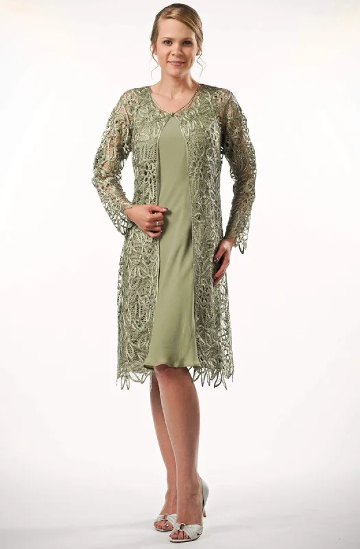 Soulmates - C88001SC Short Dress with Croched Cardigan