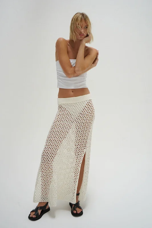 Kylie Open Knit Skirt - Ivory