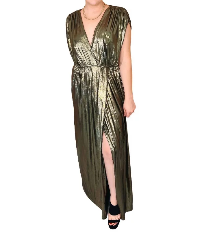 Athena Maxi Dress In Gold