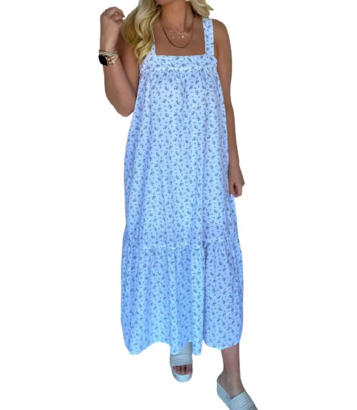 Sunset Tank Maxi Dress In Off White/navy