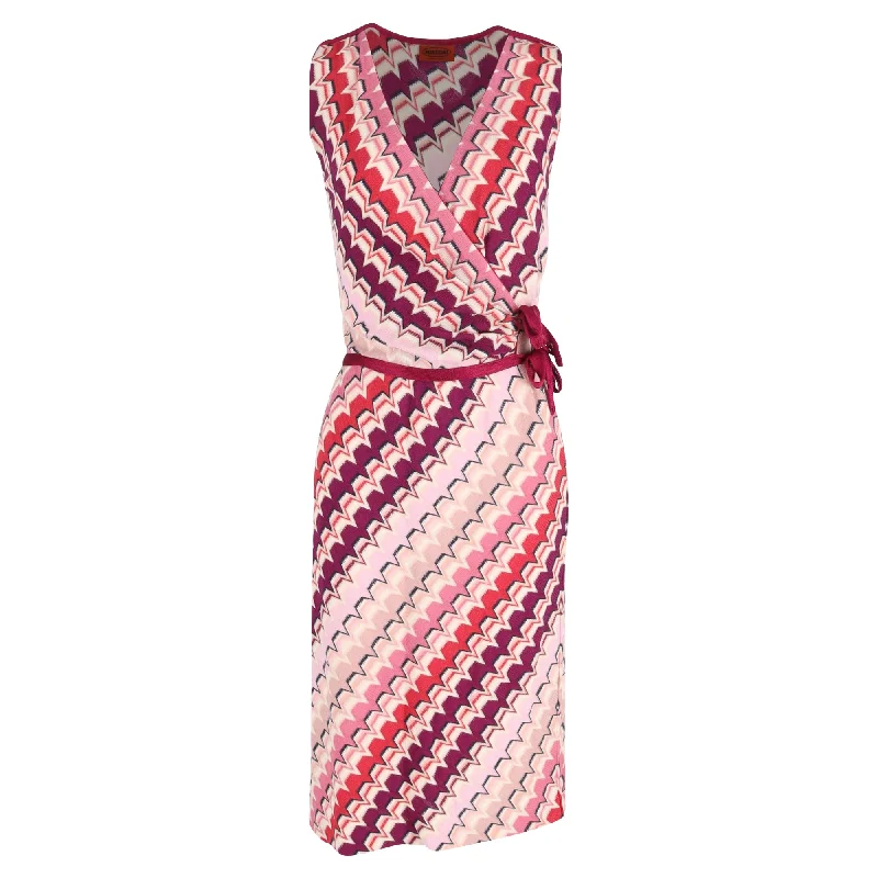 Missoni Midi Patterned Knit Dress in Multicolor Cotton