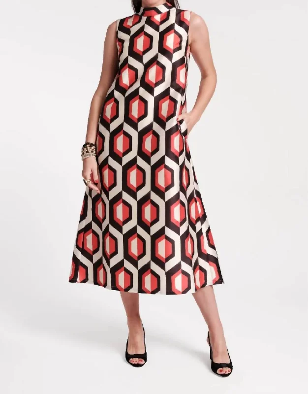 Diplomat Maxi Dress In Empire Print Jacquard